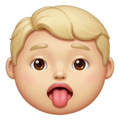 puffed up cheeks with tounge sticking out sticker