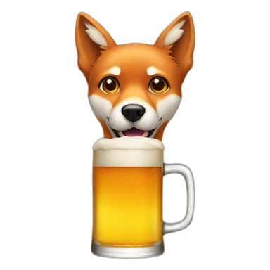 Dog like fox drunk by beer sticker