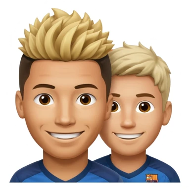 Prime noodle hair ronaldo and prime 2012 messi Smiling in one Photo and make it realistic  sticker