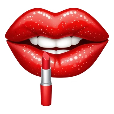 glittery red lipstick kiss mark sticker