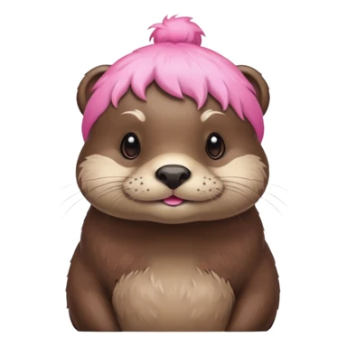 🦦 this emoji With a pink bun  sticker