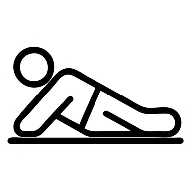 person lying on their side, minimal icon style, simple lines sticker