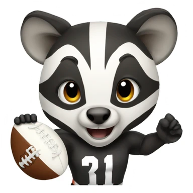 Badger playing rugby sticker