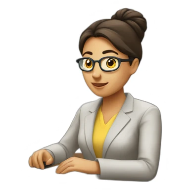 Mujer trabajando en una oficina sticker