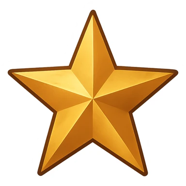 golden star, digital illustration sticker