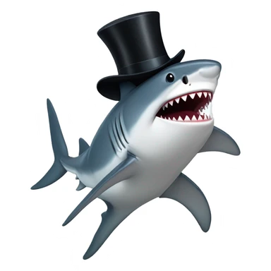 shark with a top hat  tap dancing  sticker
