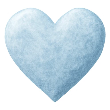 heart with a frosted icy blue finish sticker