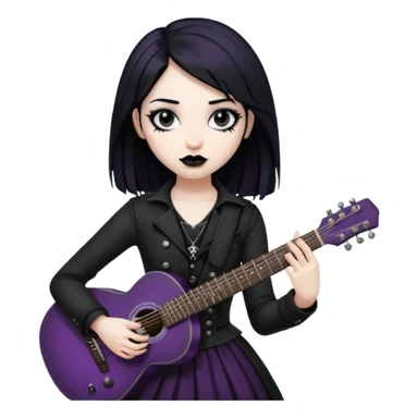 Goth girl with guitar sticker