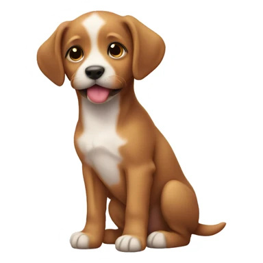 Puppy showing heart sticker