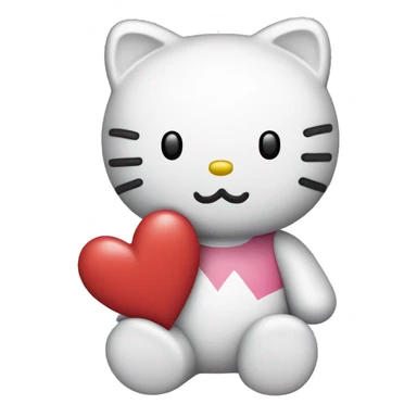 Hello kitty agarrando un osito y un corazón  sticker