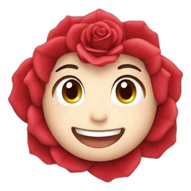 anime smiling red rose sticker