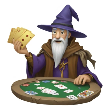 Wizard playing cards sticker