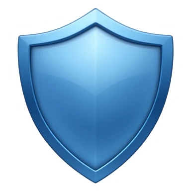 blue shield with a metallic, shiny blue center, no symbols sticker