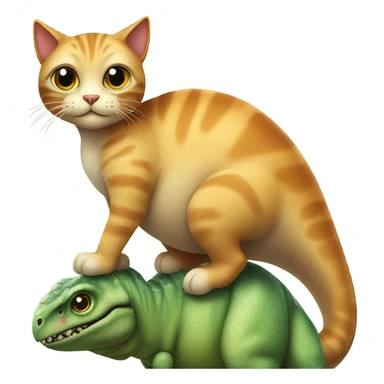 Cat riding a dinosaur sticker