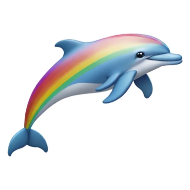 Dolphin flying over a rainbow sticker