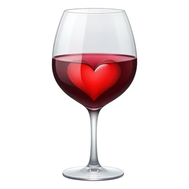Heart half filled with wine sticker