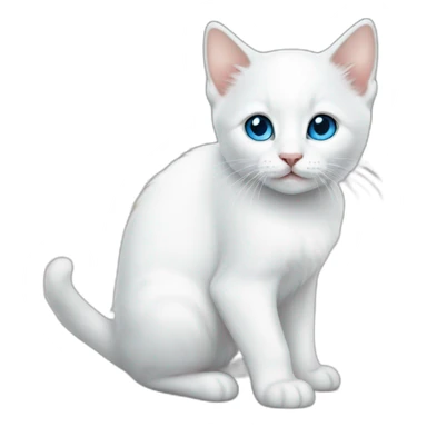 blue-eyed white kitten sticker