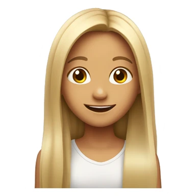 smiling girl with long hair sticker
