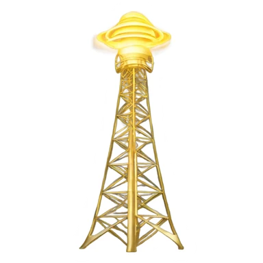 A tall broadcast tower icon emitting golden signal waves, with glowing accents, symbolizing four years of membership loyalty sticker