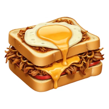 BBQ pulled pork melt on texas toast with crispy onions  sticker