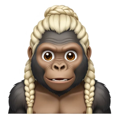 Gorilla white braids sticker
