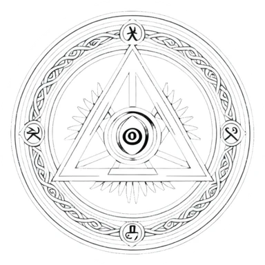 Eliphas Levi sigil, mystical occult symbol, intricate lines sticker