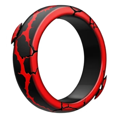 iOS sticker, cursed ring, black shades, red crack, minimal sticker