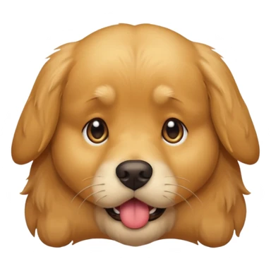 golden retriever with a very sad expression sticker