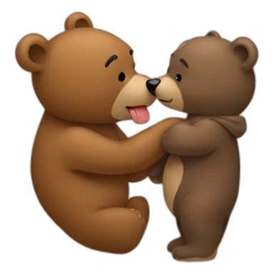 A bear kisses a bear  sticker