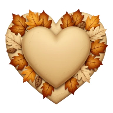 Beige Autumn heart sticker