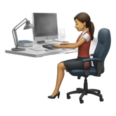 Mujer trabajando en una oficina sticker