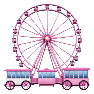 mix light pink dark pink and white theme park Ferris wheel sticker