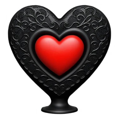 goth themed heart with a black lace vase sticker