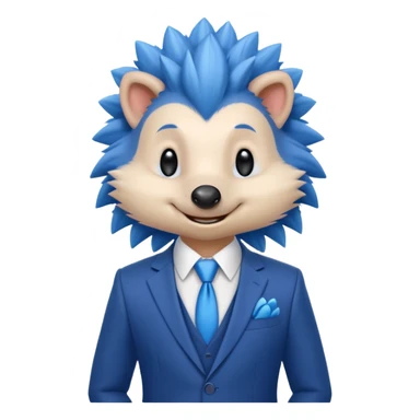 blue hedgehog groom sticker