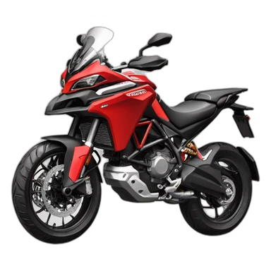 Caricatura Moto Ducati multistrada enduro off road roja y negra llena de barro sticker