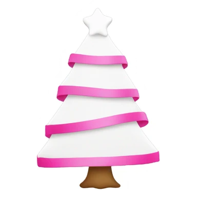 White Christmas tree with pink ribbon  sticker