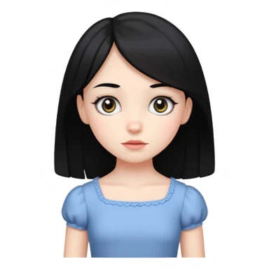 A white skin daughter with black hair and eyes. Skinny and cute sticker