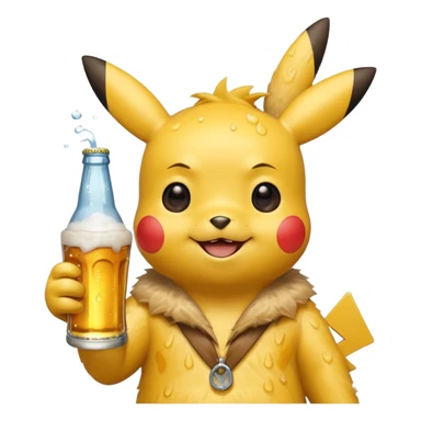 Así a picachu con una chela sticker
