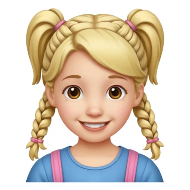bambina with pigtails sticker