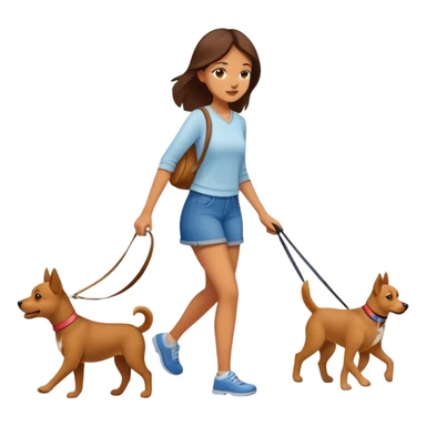 A beautiful girl walking her dog sticker