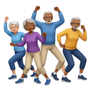 an emoji showing older people with power of $MOVEMENT sticker