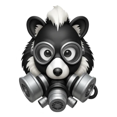 Skunk wearing gas mask  sticker