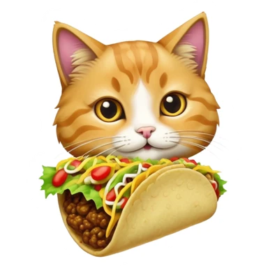 Cat eating taco sticker