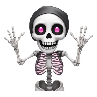 Cute skeleton with pink nails  sticker