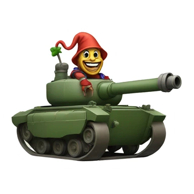 Jester driving a tank sticker
