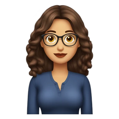 Mujer cabello largo café, ojos café, piel morena, gordita de lentes vino sticker