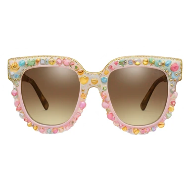 Dolce and Gabbana sunglasses with colourful pastel ornament and golden detais  sticker