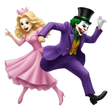 Joker chasing Glinda  sticker