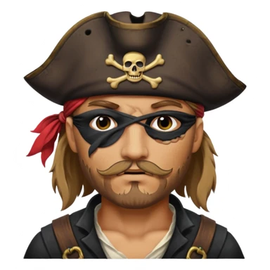 pirate with black eyepatch covering one eye sticker