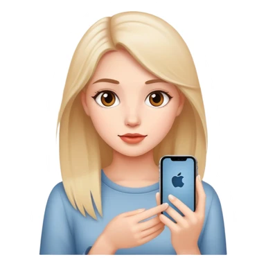 beautiful girl use iphone sticker